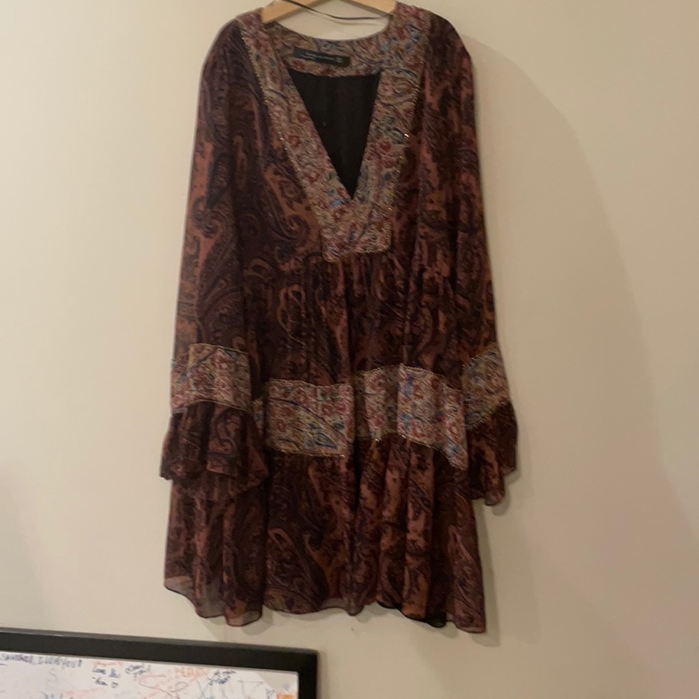 Zara dress. Size XS. Paisley dark red print.